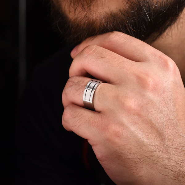 Gabriel Brian Men's 14K White Gold Wedding Band Image 5 SVS Fine Jewelry Oceanside, NY