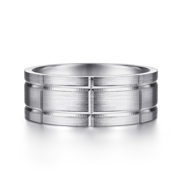 Gabriel Brian Men's 14K White Gold Wedding Band SVS Fine Jewelry Oceanside, NY