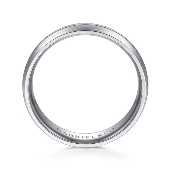 Gabriel Owen Men's 14K White Gold Wedding Band Image 2 SVS Fine Jewelry Oceanside, NY