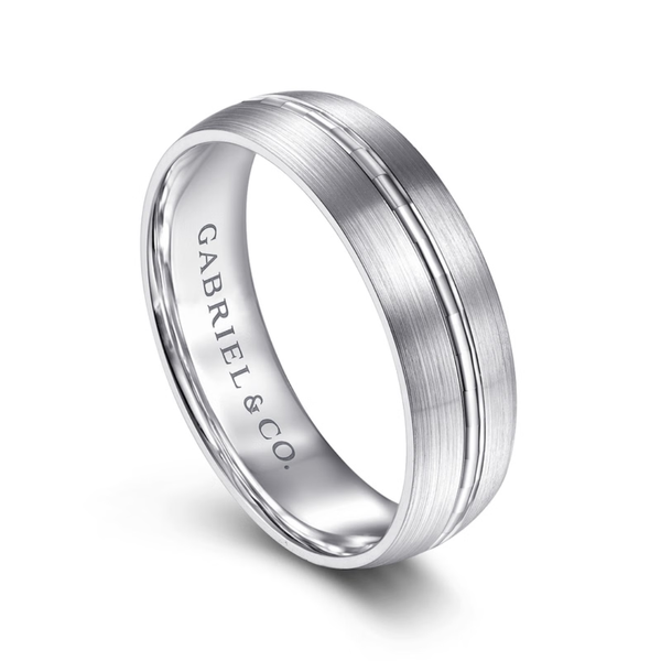 Gabriel Owen Men's 14K White Gold Wedding Band Image 3 SVS Fine Jewelry Oceanside, NY