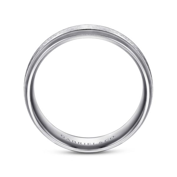 Gabriel Robert Men's 14K White Gold Wedding Band Image 2 SVS Fine Jewelry Oceanside, NY