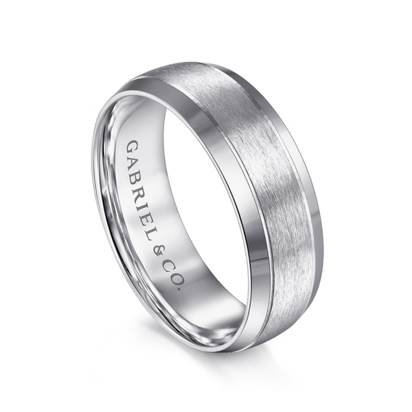 Gabriel Robert Men's 14K White Gold Wedding Band Image 3 SVS Fine Jewelry Oceanside, NY