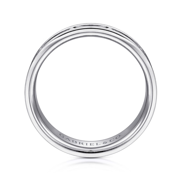 Gabriel Elias Men's 14K White Gold Wedding Band Image 2 SVS Fine Jewelry Oceanside, NY