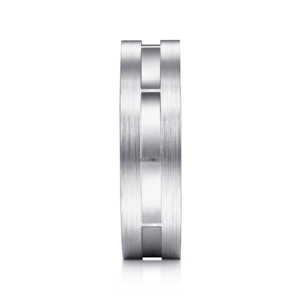 Gabriel Elias Men's 14K White Gold Wedding Band Image 4 SVS Fine Jewelry Oceanside, NY