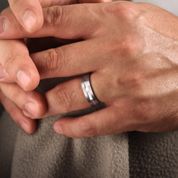 Gabriel Elias Men's 14K White Gold Wedding Band Image 5 SVS Fine Jewelry Oceanside, NY