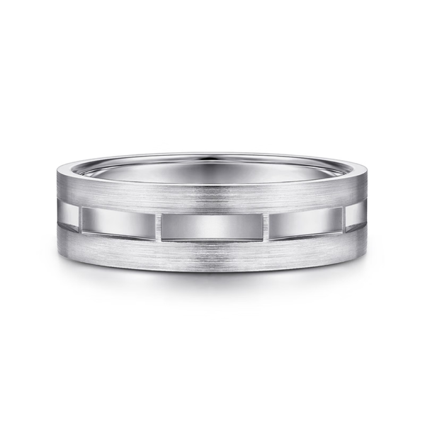 Gabriel Elias Men's 14K White Gold Wedding Band SVS Fine Jewelry Oceanside, NY