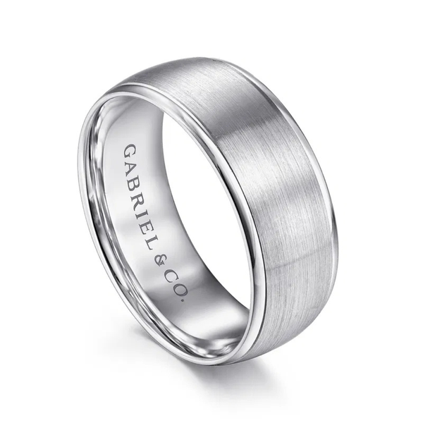 Gabriel Nathaniel Men's 14K White Gold Wedding Band Image 3 SVS Fine Jewelry Oceanside, NY