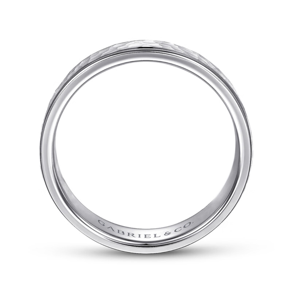 Gabriel George Men's 14K White Gold Wedding Band Image 2 SVS Fine Jewelry Oceanside, NY