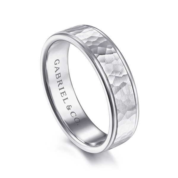 Gabriel George Men's 14K White Gold Wedding Band Image 3 SVS Fine Jewelry Oceanside, NY