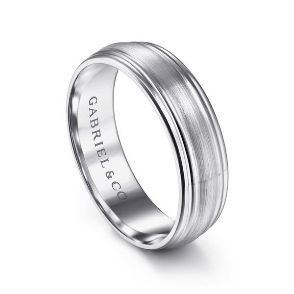 Gabriel Declan Men's 14K White Gold Wedding Band Image 3 SVS Fine Jewelry Oceanside, NY