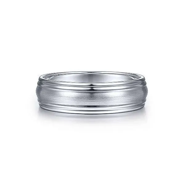 Gabriel Declan Men's 14K White Gold Wedding Band SVS Fine Jewelry Oceanside, NY