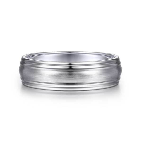 Gabriel Declan Men's 14K White Gold Wedding Band SVS Fine Jewelry Oceanside, NY