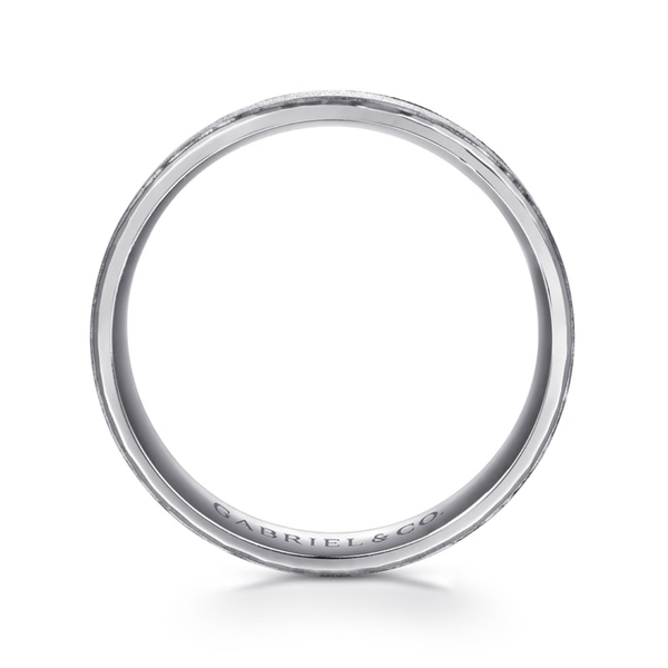 Gabriel Matthew Men's 14K White Gold Wedding Band Image 2 SVS Fine Jewelry Oceanside, NY