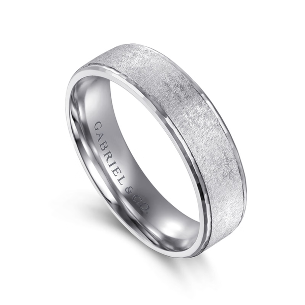 Gabriel Matthew Men's 14K White Gold Wedding Band Image 3 SVS Fine Jewelry Oceanside, NY