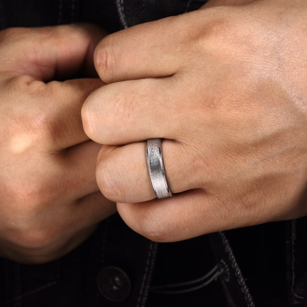 Gabriel Matthew Men's 14K White Gold Wedding Band Image 5 SVS Fine Jewelry Oceanside, NY