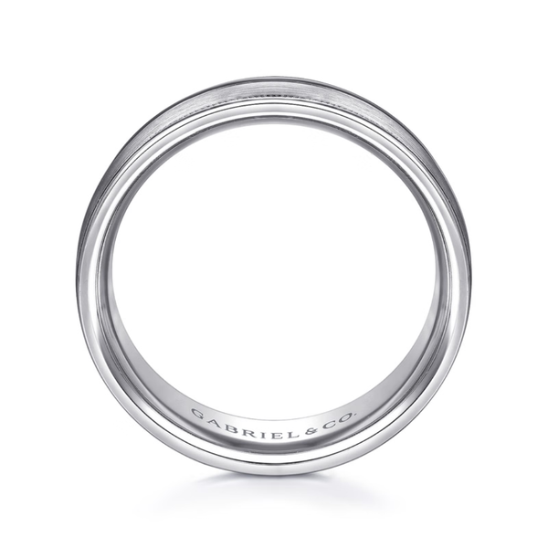 Gabriel Joseph Men's 14K White Gold Wedding Band Image 2 SVS Fine Jewelry Oceanside, NY