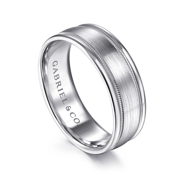 Gabriel Joseph Men's 14K White Gold Wedding Band Image 3 SVS Fine Jewelry Oceanside, NY