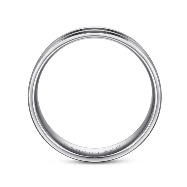 Gabriel Daniel Men's 14K White Gold Wedding Band Image 2 SVS Fine Jewelry Oceanside, NY