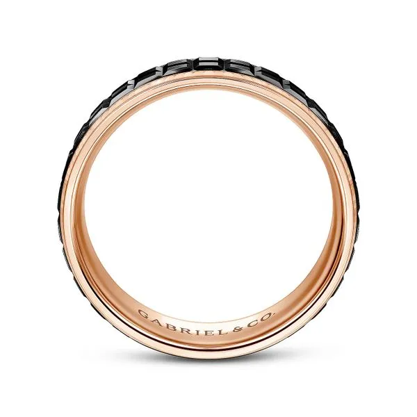 Gabriel Brad Men's 14K Rose Gold Wedding Band Image 2 SVS Fine Jewelry Oceanside, NY