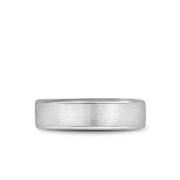 Bleu Royale Collection Men's White Gold Wedding Band Image 3 SVS Fine Jewelry Oceanside, NY
