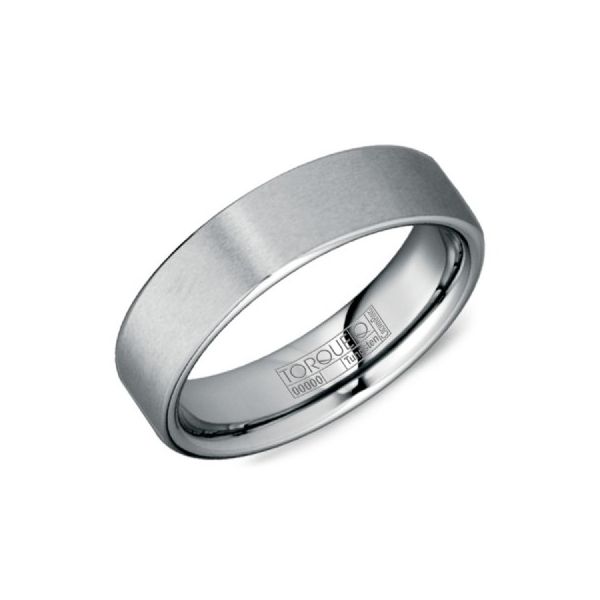 Crown Ring Men's Grey Tungsten Carbide Wedding Band SVS Fine Jewelry Oceanside, NY