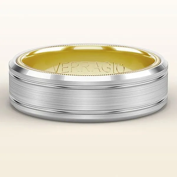 Verragio Men's White And Yellow Gold Wedding Band SVS Fine Jewelry Oceanside, NY
