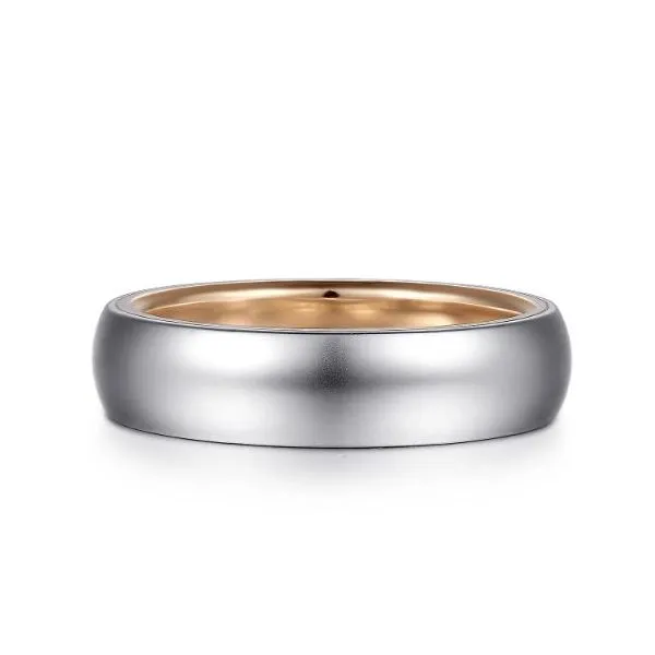 Gabriel Soren White & Rose Gold 6 mm Wedding Band SVS Fine Jewelry Oceanside, NY
