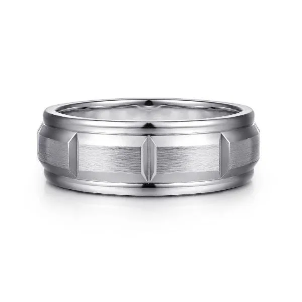 Gabriel Austin White Gold 8 mm Wedding Band SVS Fine Jewelry Oceanside, NY
