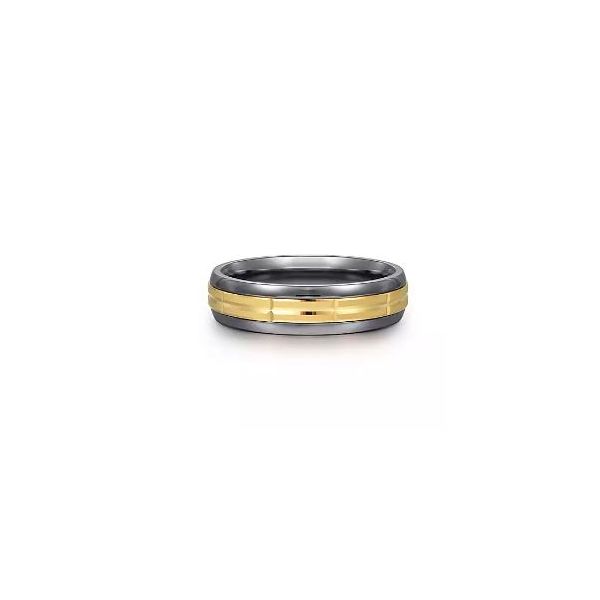 Gabriel Men's Tantalum & Yellow Gold Wedding Band SVS Fine Jewelry Oceanside, NY