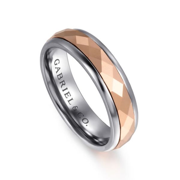 Gabriel Men's Tantalum & Rose Gold Wedding Band Image 4 SVS Fine Jewelry Oceanside, NY