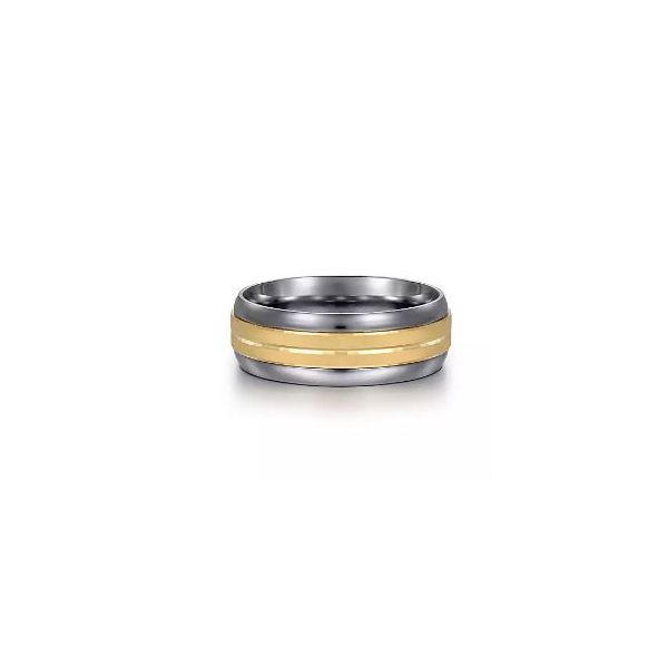 Gabriel Men's Tantalum & Yellow Gold Wedding Band SVS Fine Jewelry Oceanside, NY
