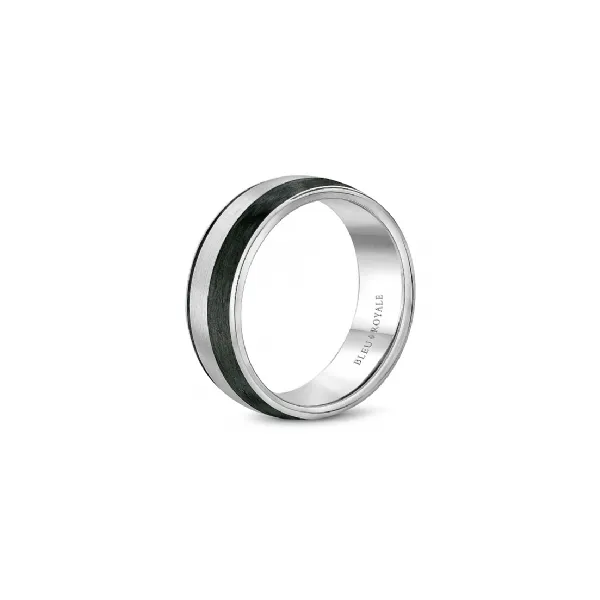 Bleu Royale Collection Gold & Carbon Fiber Wedding Band Image 2 SVS Fine Jewelry Oceanside, NY