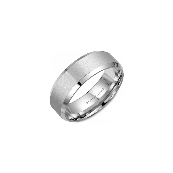 Bleu Royale Collection White Gold 7.5 mm Wedding Band SVS Fine Jewelry Oceanside, NY