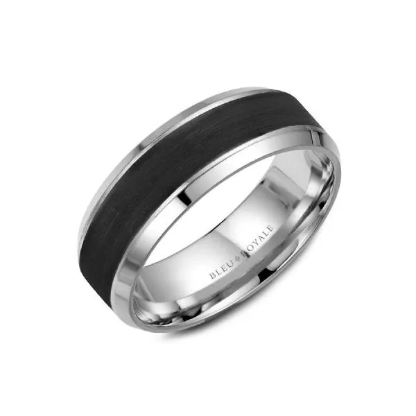 Bleu Royale Collection Gold & Carbon Wedding Band SVS Fine Jewelry Oceanside, NY