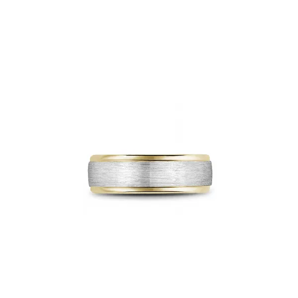 Bleu Royale Collection White & Yellow Gold Wedding Band Image 3 SVS Fine Jewelry Oceanside, NY