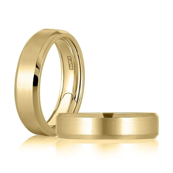A.Jaffe Mens Yellow Gold Wedding Band