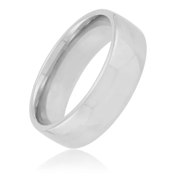 Men's White Gold 7 mm Wedding Band Image 3 SVS Fine Jewelry Oceanside, NY