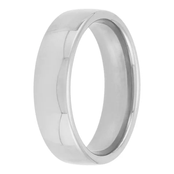 Men's White Gold 6 mm Wedding Band Image 2 SVS Fine Jewelry Oceanside, NY