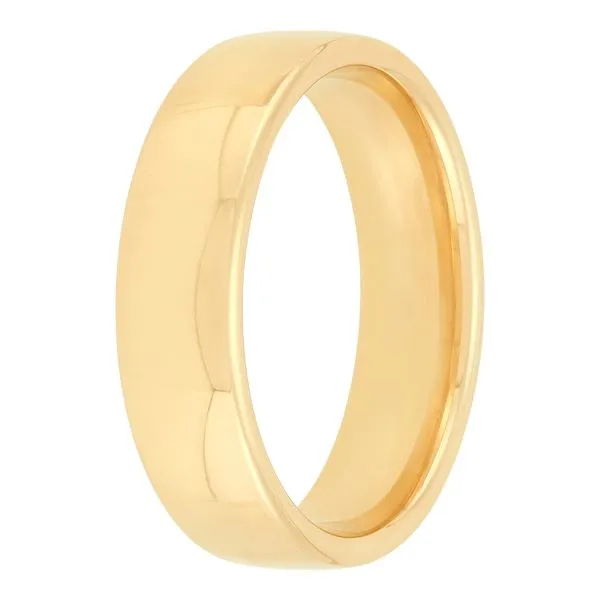Men's Yellow Gold 6 mm Wedding Band Image 2 SVS Fine Jewelry Oceanside, NY
