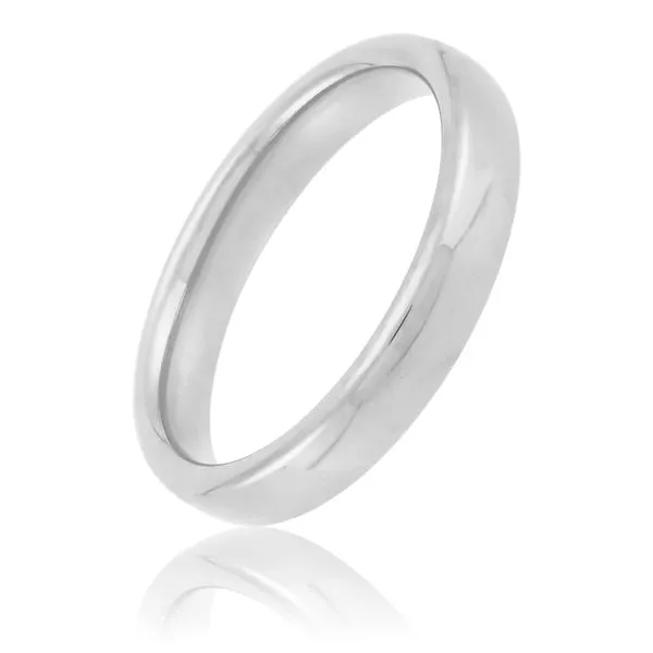 Men's White Gold 4 mm Wedding Band Image 3 SVS Fine Jewelry Oceanside, NY