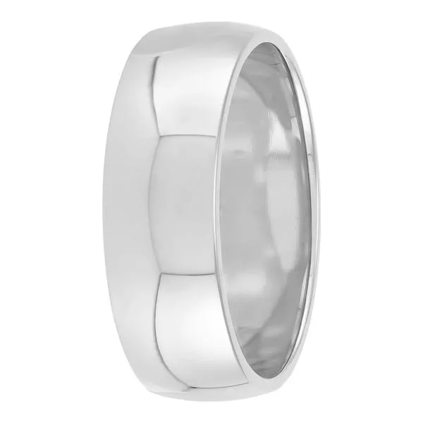 Men's White Gold 7 mm Wedding Band Image 2 SVS Fine Jewelry Oceanside, NY