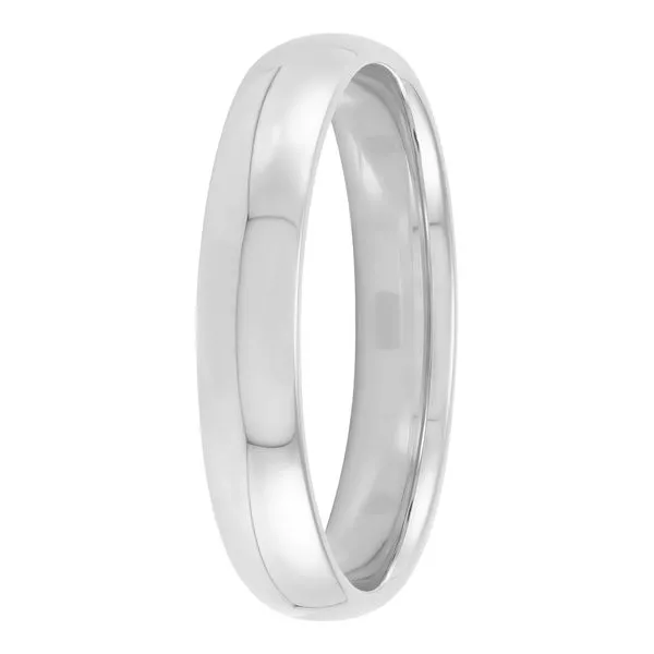 Men's White Gold 4 mm Wedding Band Image 2 SVS Fine Jewelry Oceanside, NY