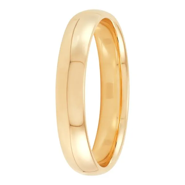 Men's Yellow Gold 4 mm Wedding Band Image 2 SVS Fine Jewelry Oceanside, NY