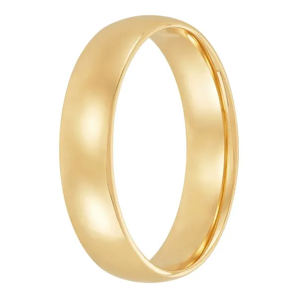 Men's Yellow Gold 5 mm Wedding Band Image 2 SVS Fine Jewelry Oceanside, NY