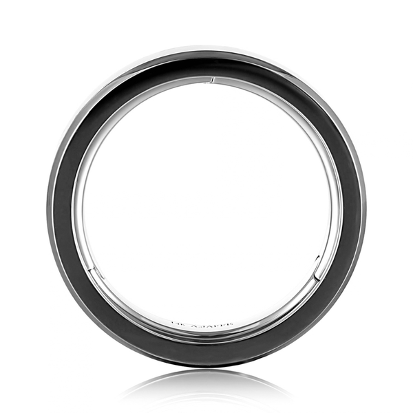 A.Jaffe Men's White Gold & Black Ceramic Wedding Band Image 3 SVS Fine Jewelry Oceanside, NY