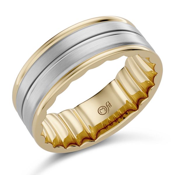 MFIT Men's White & Yellow Gold Wedding Band SVS Fine Jewelry Oceanside, NY