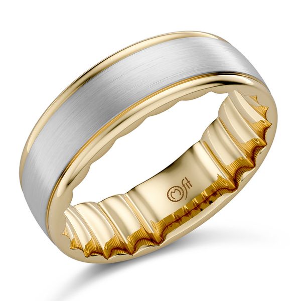 MFIT Men's White & Yellow Gold Wedding Band SVS Fine Jewelry Oceanside, NY