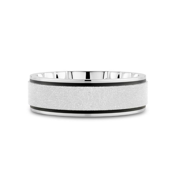 MFIT Men's White Gold 7 mm Wedding Band Image 2 SVS Fine Jewelry Oceanside, NY