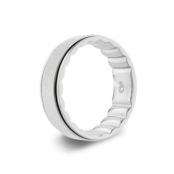 MFIT Men's White Gold 7 mm Wedding Band Image 3 SVS Fine Jewelry Oceanside, NY