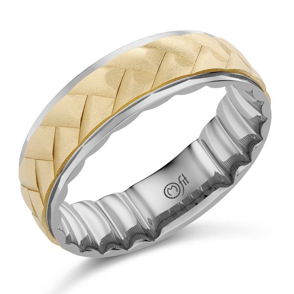 MFIT Men's White & Yellow Gold Wedding Band SVS Fine Jewelry Oceanside, NY